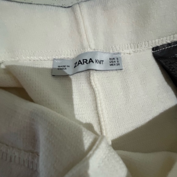 Zara Knit Cream Wide Leg Pants - Picture 6 of 10